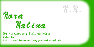 nora malina business card